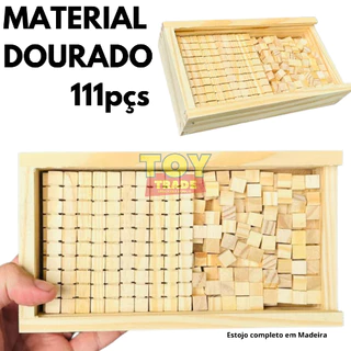 Material Dourado 111 Peças Individual Brinquedo Educativo Pedagogico
