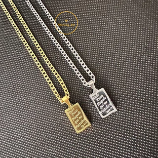 Corrente Grume aço inoxidável Com Pingente de Tudo posso Naquele Que Me Fortalece Dourado Aço inoxidável 316L