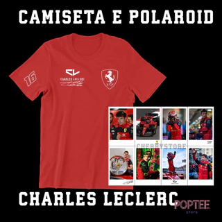 Camiseta Charles Leclerc E fotos Unissex 100% Algodão