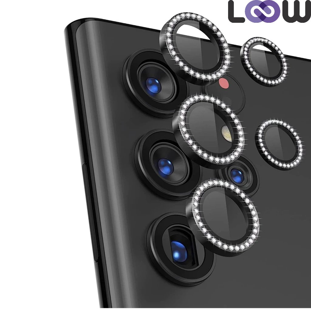 Kit Películas Lente Para Samsung Galaxy S23, S23 Plus, S23 Ultra Câmera Proteção Com Brilho Brilhante Strass