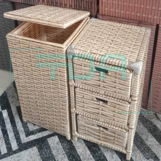 Kit De Gaveiro mais Cesto De Roupa De Fibra Sintética