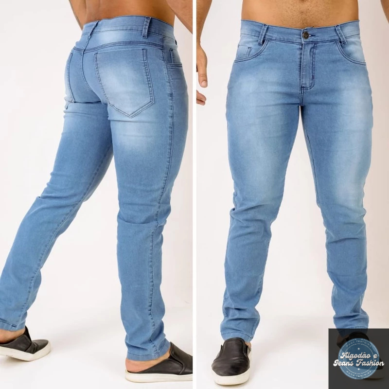 Calça Jeans Rajada Listras Claras Masculina Di Nuevo-Di Nuevo