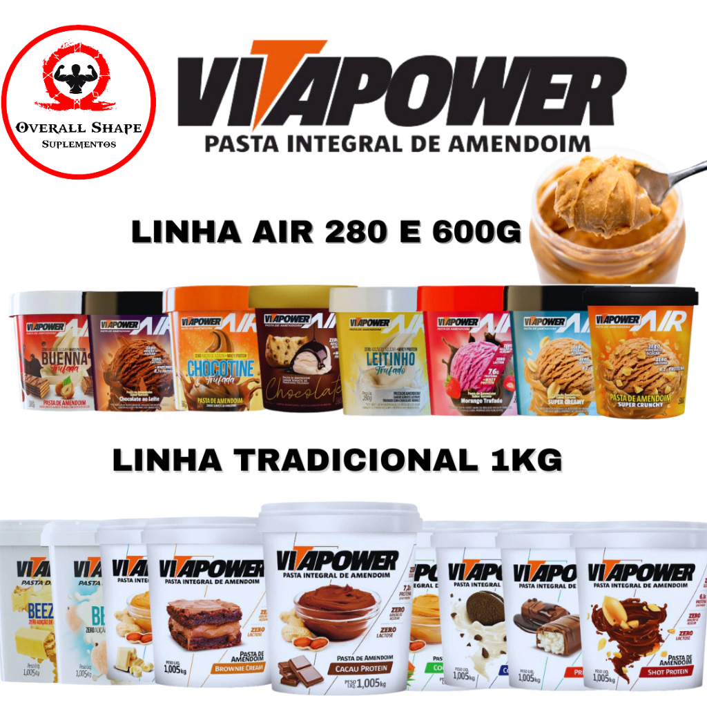 Pasta De Amendoim Integral VitaPower Crocante Ou Lisa - Pote 450g / 1kg