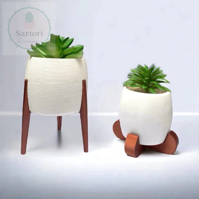 Kit 2 Vasos Decorativos Cachepot para Suculentas e Cactos