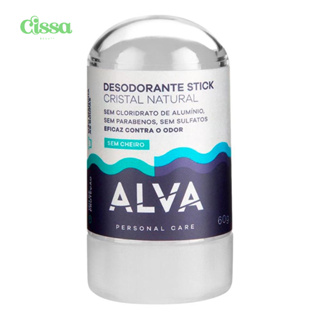 Alva Desodorante Stick Alva Cristal Pedra Vegano Sem Perfume 60 G