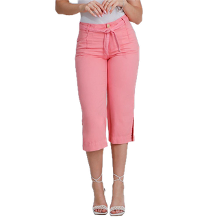 Calça Capri Feminina Leg Loose Collor Cinto