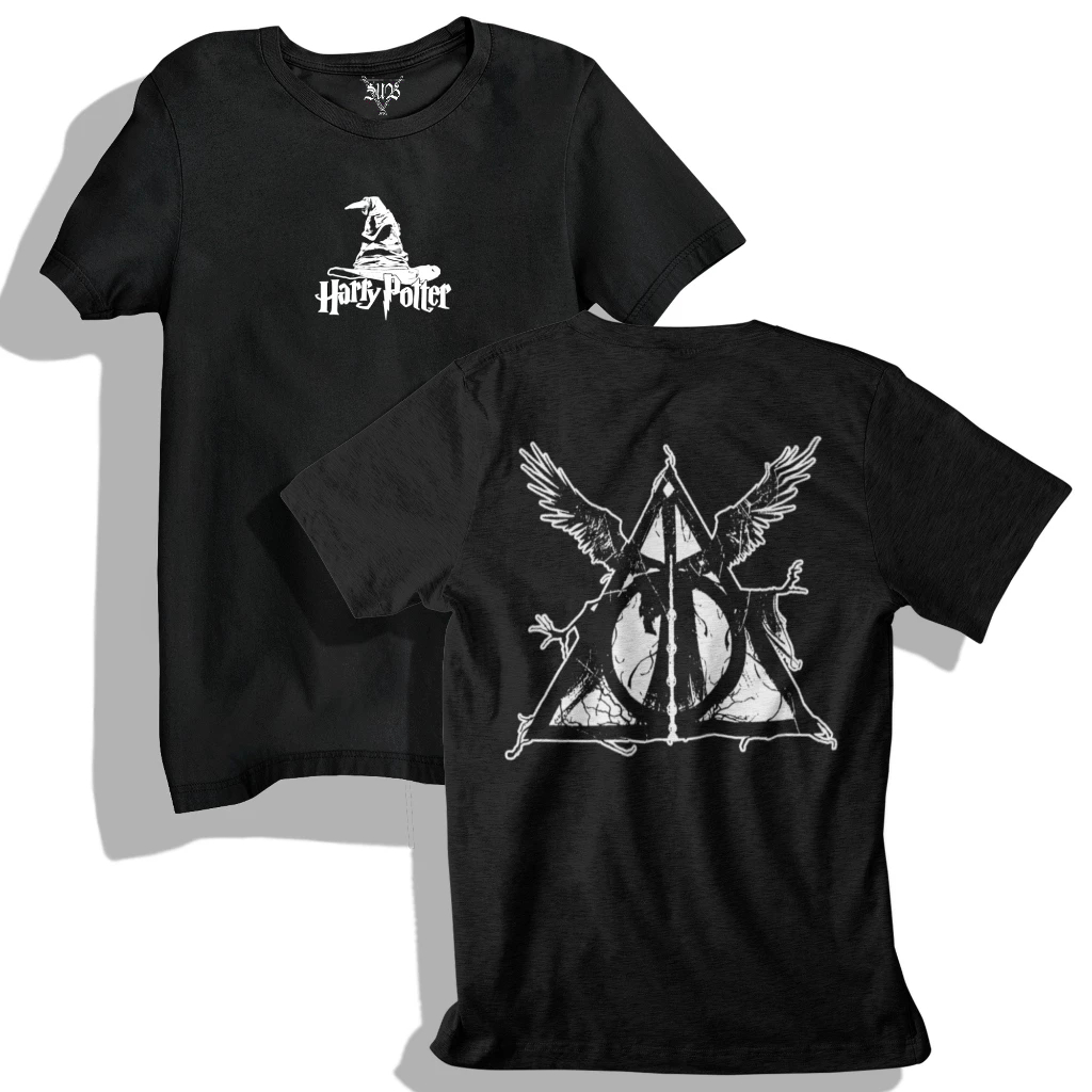 Camisa Harry Potter Relíquias Varinha Mágica Azkaban Sirius Black Dobby Blusa