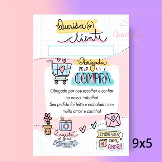 120 unids. Cartão de Agradecimento ao Cliente "Querido Cliente" ( coloco @ -- 120 unids.)