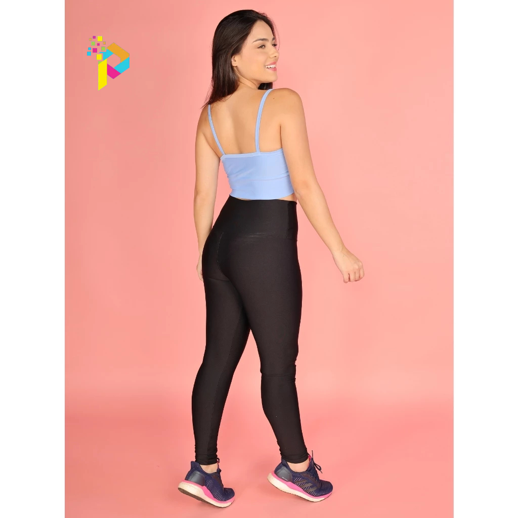 Legging de Academia Preta Zero Transparência Cintura Alta Neby