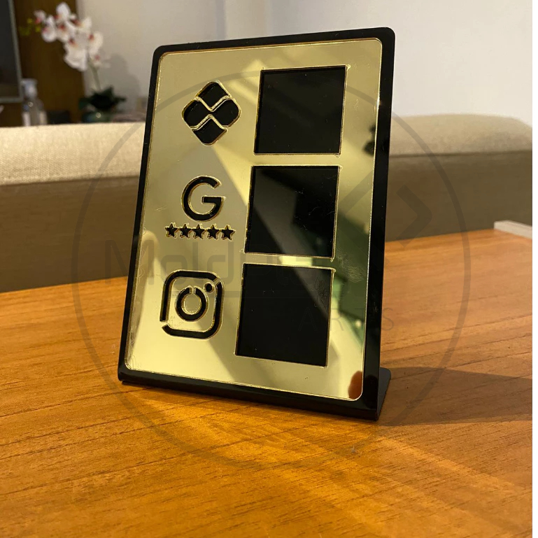 Placa Pix Display Balcão PIX Avaliação Google Instagram