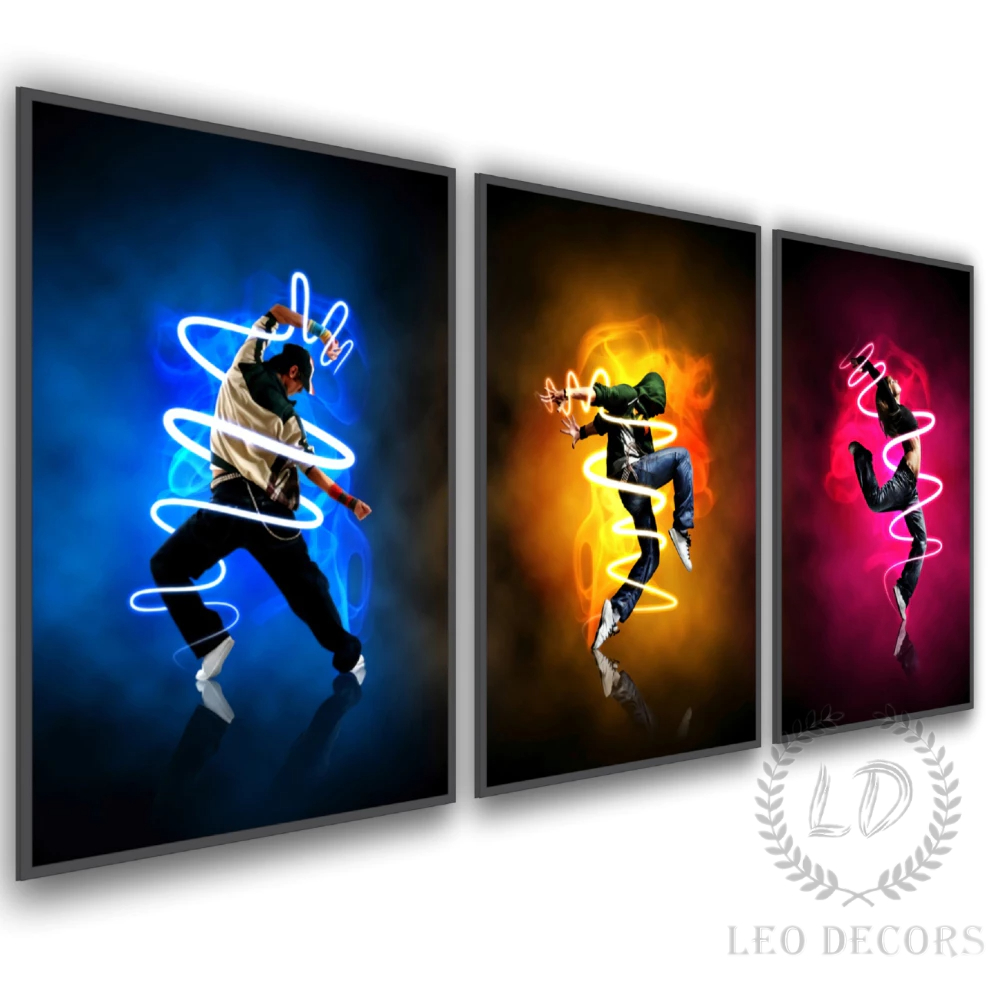 Quadros Decorativos Abstrato Trio Dança Artistica Moderno Sala Quarto Escritoro