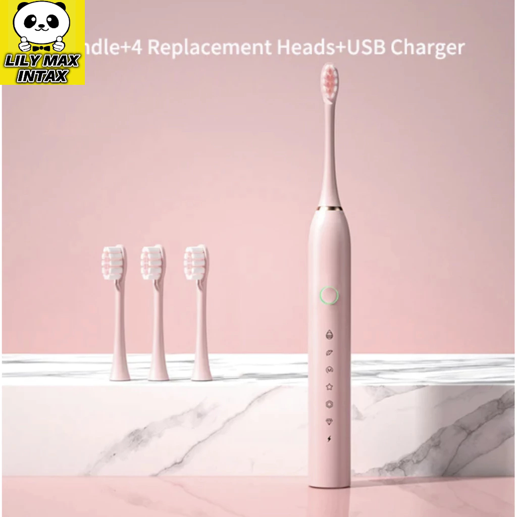 escova de dentes elétrica A prova d'água Escova De Dentes Oral Elétrica，Com 3 Cabeças De Escova Ultrassônica Automática Completa / Cuidado Oral IPX7