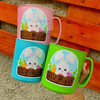 KIT 10-15-20 Canecas adesivadas Feliz Pascoa Coelho Para Festa lembrancinhas Presentes Páscoa Escola Caneca em Oferta na Shopee