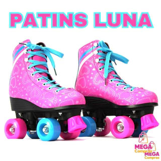 Patins Infantil e Adulto 4 Rodas Roller Luna Rosa Mega Compras