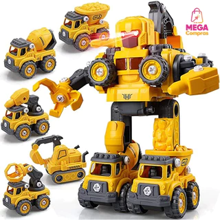 Carrinhos De Brinquedo Construbots Caminhão Monta e Desmonta Robo 5 em 1 Mega Compras
