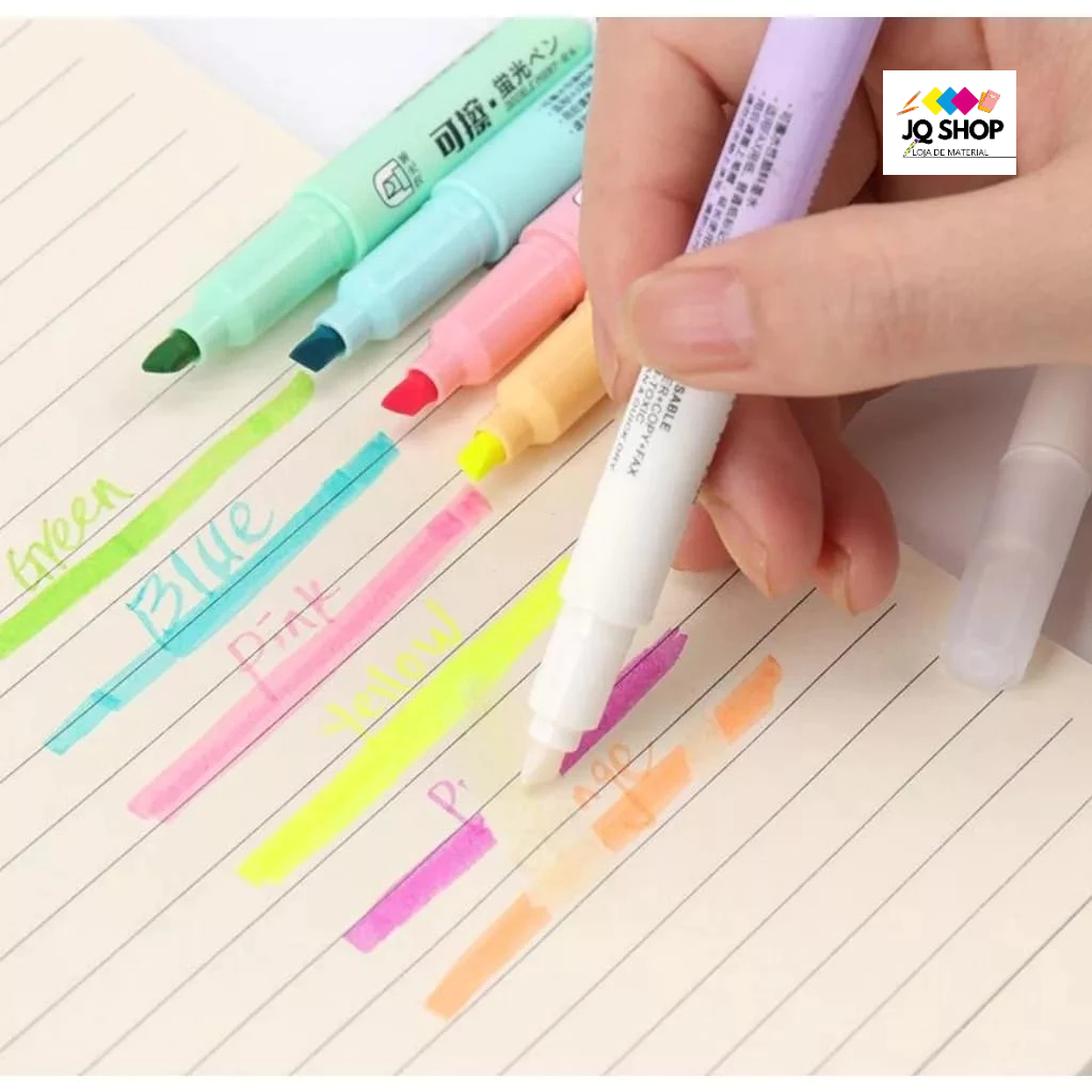 Marca Texto Apagável 6 cores/PACOTE aleatório sério Papelaria ...