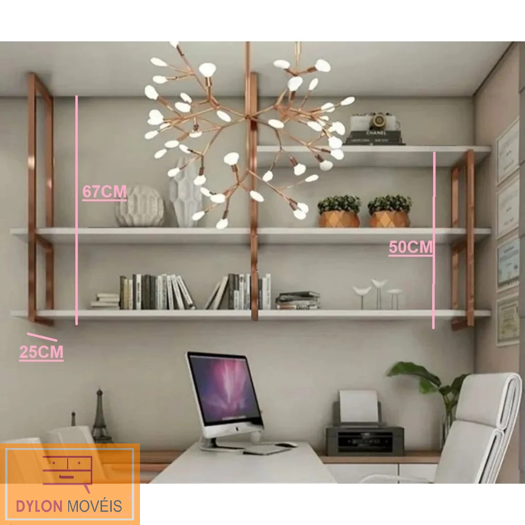 KIT prateleira industrial COR ROSE GOLDE Planejado