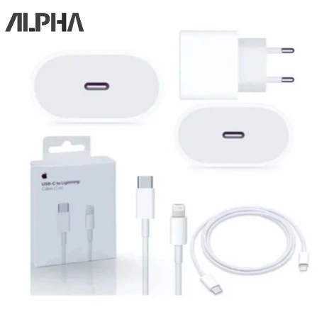 Kit Carregador De iPhone Fonte com Cabo Carregamento Rápido 1m PD 20w