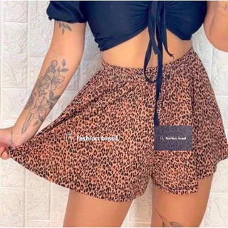 shorts feminino soltinho gode Preto ou Oncinha
