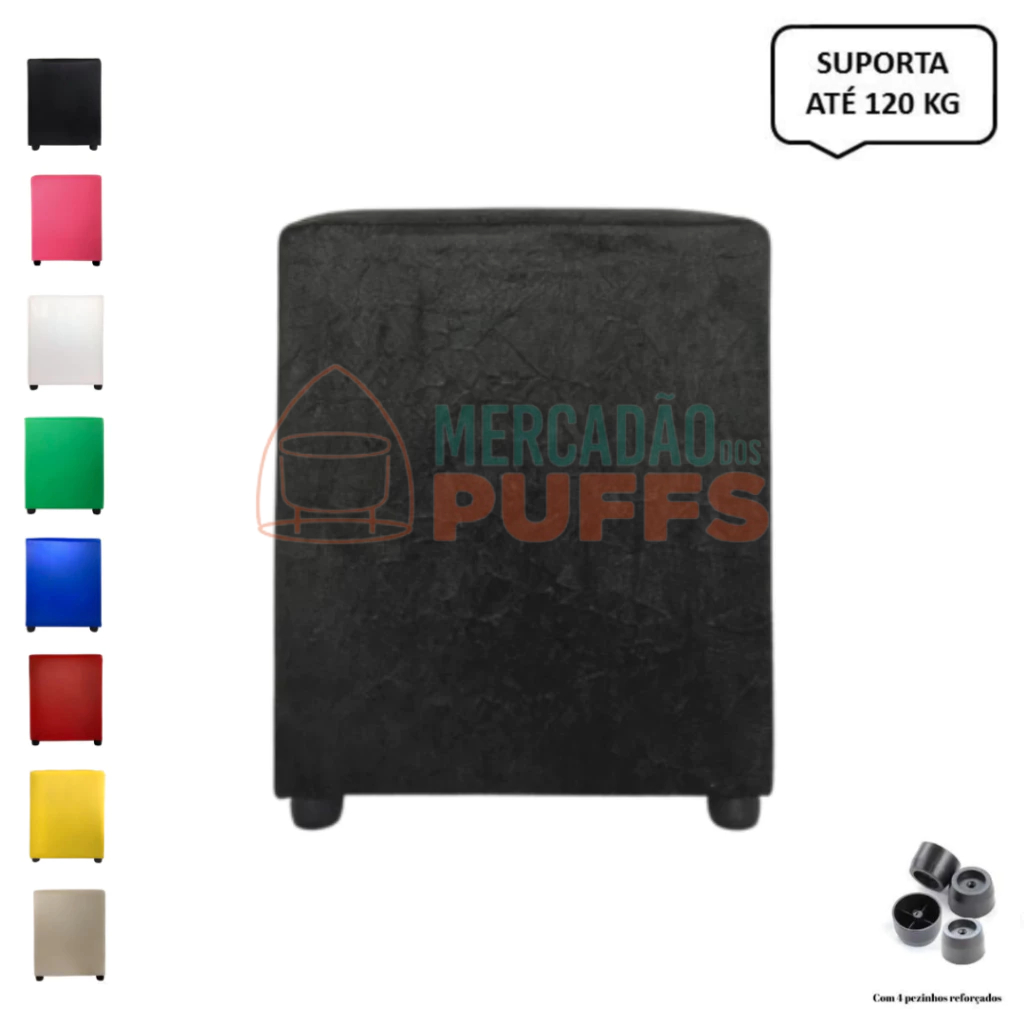 Puff Banquinho Banqueta Quadrado Cubo Decorativo Sala Quarto Assento Apoio De Pés