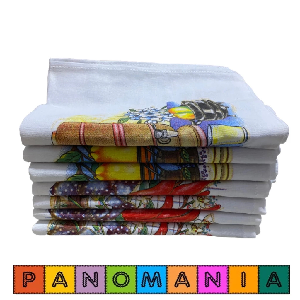 Pano de Prato Extra Gliter Estampado com bainha - Engomatextil