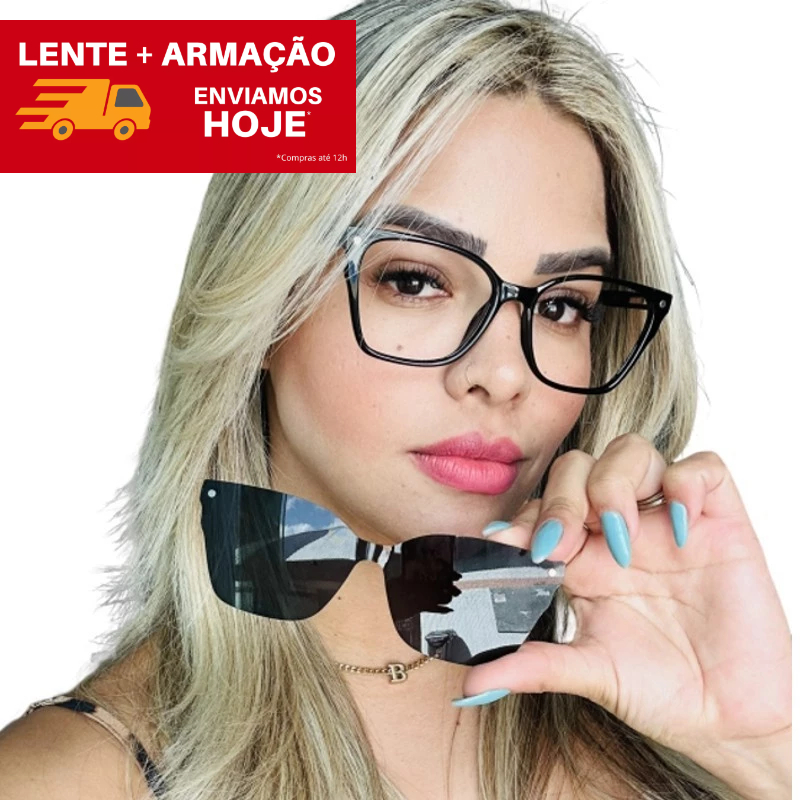 COMBO: Lente Filtro Azul Antirreflexo + Armação Feminina Lente ...