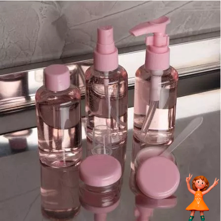 Kit Viagem Higiene 6 Peças Mini Frasco Alcool Gel Uso Avião Onibus Compacto Colorido