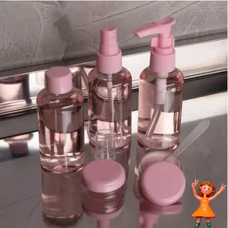 Kit Viagem Higiene 6 Peças Mini Frasco Alcool Gel Uso Avião Onibus Compacto Colorido