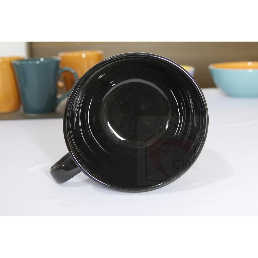 Caneca Jumbo 740 ml Xicrão Cerâmica Sopa/Caldo/Cereal - Preto