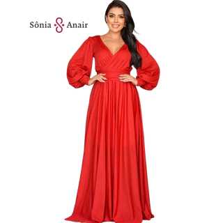 Vestido Feminino Longo Sofiah de Festas Madrinhas Sônia Anair moda feminina em Oferta na Shopee