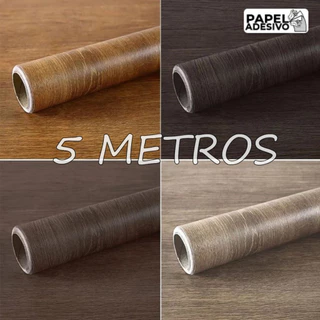 Papel Adesivo Envelopamento Móveis Imita Madeira 5 Metros