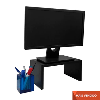 Base para Monitor Suporte de Mesa Madeira Preto