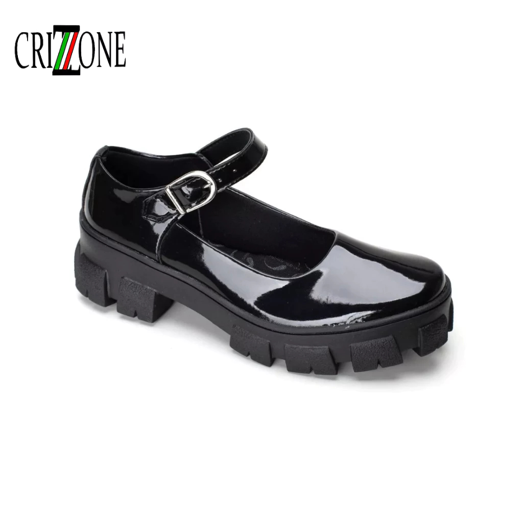 Sandália Ortopédica Feminina Tratorada Casual Plataforma Verniz com Alça Mary Jane Mery Jane GrifeLançamento Promoção