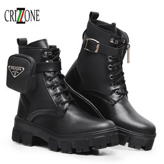 Bota Coturno Preta com Bolsa Feminino Blogueira Casual 2022
