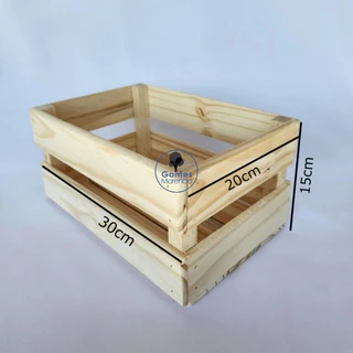 Caixote de Madeira Pinus Multiuso Caixa de Feira P 20x30x15cm