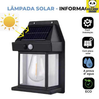 Luminaria Solar Com Sensor de Movimento Luz De Parede Lâmpada LED 3 Modo De Iluminação Energia Solar