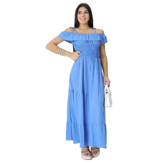 Moda Versátil Vestido Longo 3 Maria Viscolinho Alcinha - Perfeito para Tamanhos 10 ao 16
