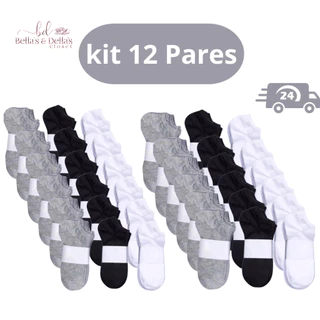 Kit 12 Pares De Meias Soquete Unissex Cano Curto