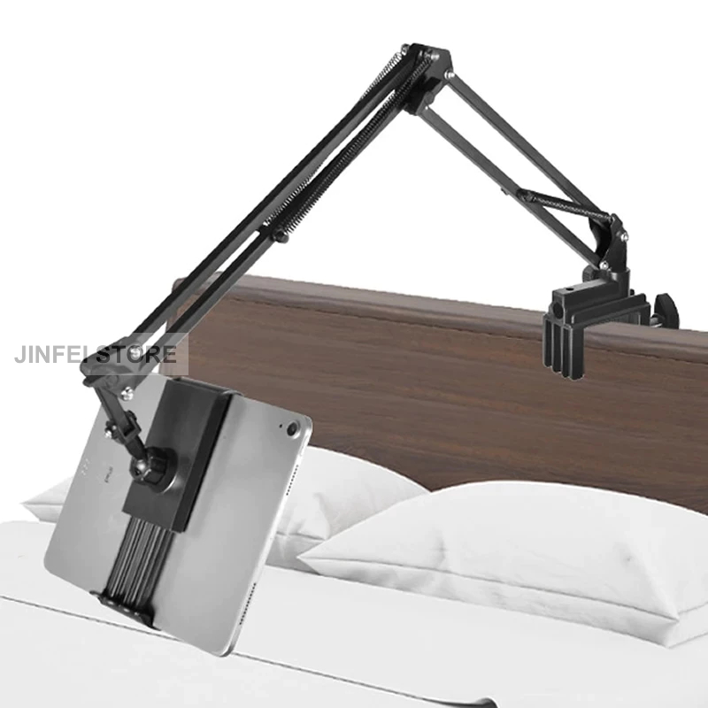 Suporte para tablet e cama de telefone de 360 ​​graus, braço preguiçoso, mesa de cabeceira, suporte de montagem para tablet, iPad Mini, 4-12,9 polegadas LEY-1716