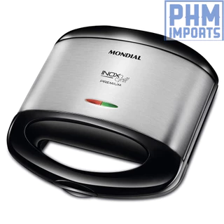 Grill e Sanduicheira Premium Mondial Preto/Inox 800W 220V - S-07
