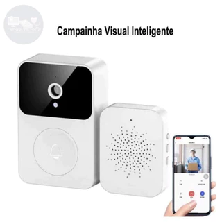 Câmera Campainha Com Inteligente Sem Fio Wi-Fi Hd Interfone Com Áudio Com Visão Noturna video porteiro sem fio visão pelo celular