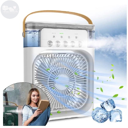Refrigerador De Ar Ventilador Umidificador Portátil Com Led Reservatório De Água Led Usb