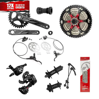 Kit Grupo 12v Absolute Prime Wild K7 11x52 C/ Cubos E Freios