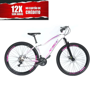 Bicicleta Bike Aro 29 KSW MTB Alumínio 21V Câmbios SHIMANO - Feminina - Cabeamento Superior Interno