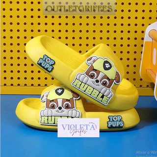 Papete Nuvem Infantil Slide PAW Patrulha Canina 21 ao 28 Chinelinho Juvenil Menina e Menino Pantufa macio