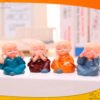 Kit 4 Peças Escultura Buda Bebês Sábios Estátua Decorativa Sala Quarto OFERTA