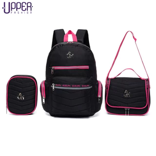 Kit Mochila Escolar Reforçada Juvenil Guelph Lancheira Térmica Estojo Espaçoso