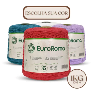 Barbante para Crochê Euroroma Fio 6 1kg Diversas Cores
