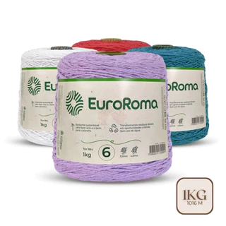 Barbante Euroroma 6 1kg Diversas Cores para Crochê