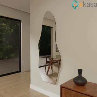 Espelho Orgânico 115cm x 60cm E15 Decorativo Lançamento Lapidado Salão Quarto Banheiro Sala Luxo
